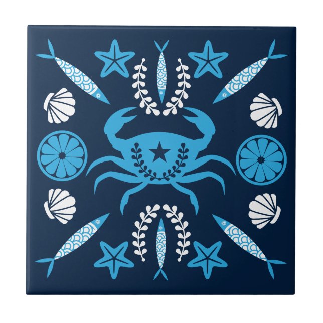 Azulejo De Cerâmica Presentes de frutos do mar (Frente)