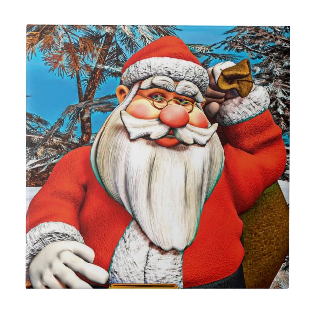 Azulejo De Cerâmica Presentes de Natal (Frente)