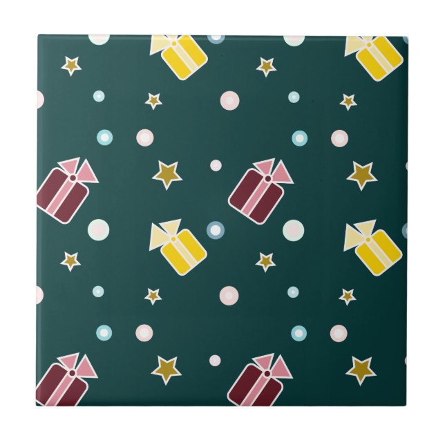 Azulejo De Cerâmica Presentes de Natal (Frente)
