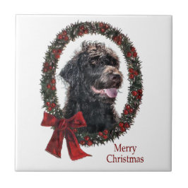 Azulejo De Cerâmica Presentes de Natal Labradoodle