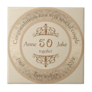 Azulejo De Cerâmica Presentes do 50º aniversário de casamento para o