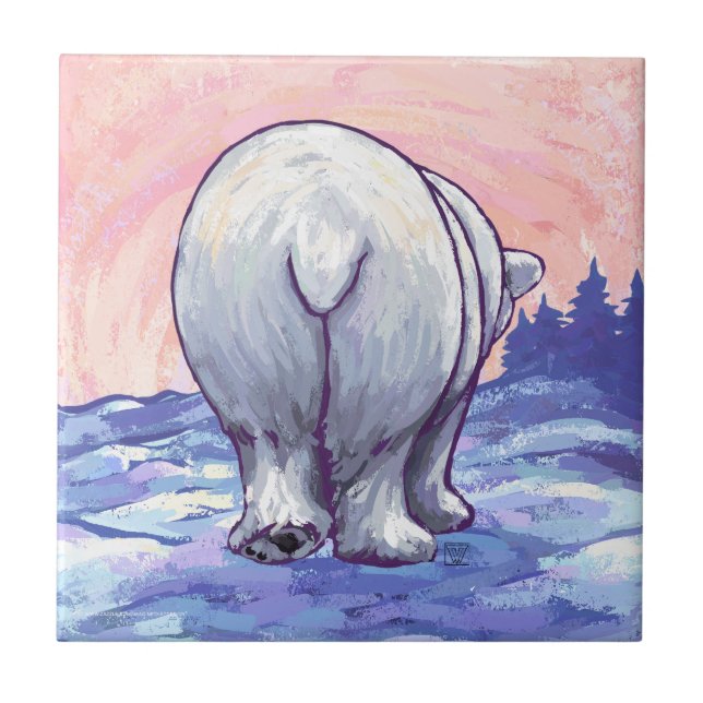 Azulejo De Cerâmica Presentes e acessórios do Urso Polar (Frente)