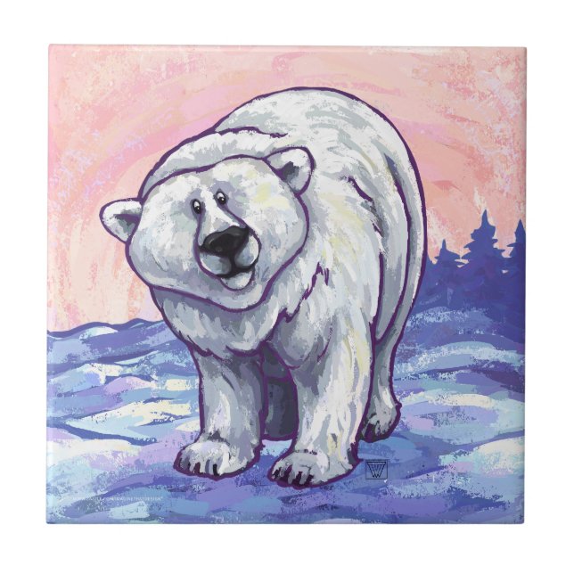 Azulejo De Cerâmica Presentes e acessórios do Urso Polar (Frente)