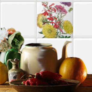 Azulejo De Cerâmica Presentes Florais Festivos