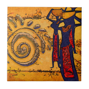 Azulejo De Cerâmica Presentes retros do estilo do vintage de África