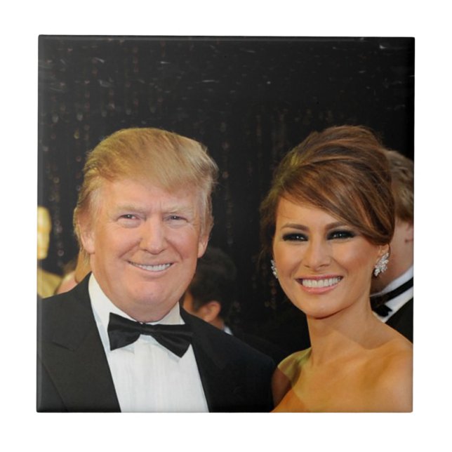 AZULEJO DE CERÂMICA  PRESIDENTE DONALD TRUMP & MELANIA (Frente)