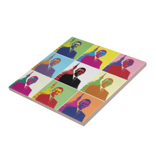 Azulejo De Cerâmica Presidente Obama Pop Art