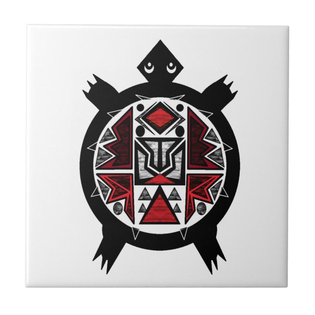 Azulejo De Cerâmica Prestação de tartaruga nativa (Frente)