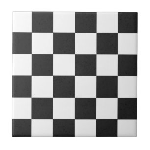 Azulejo De Cerâmica  Preto Clássico e Verificações, Coleção Vinta