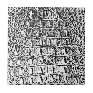 AZULEJO DE CERÂMICA PRETO DE COURO & BRANCO DO JACARÉ DO VINTAGE