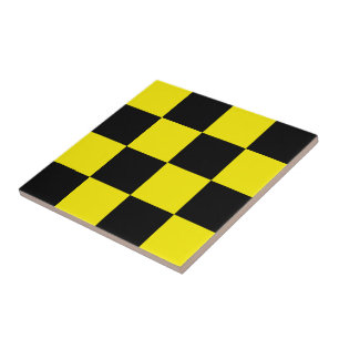 Azulejo De Cerâmica Preto e Amarelo Marcado