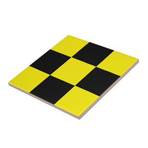 Azulejo De Cerâmica Preto e Amarelo Marcado -