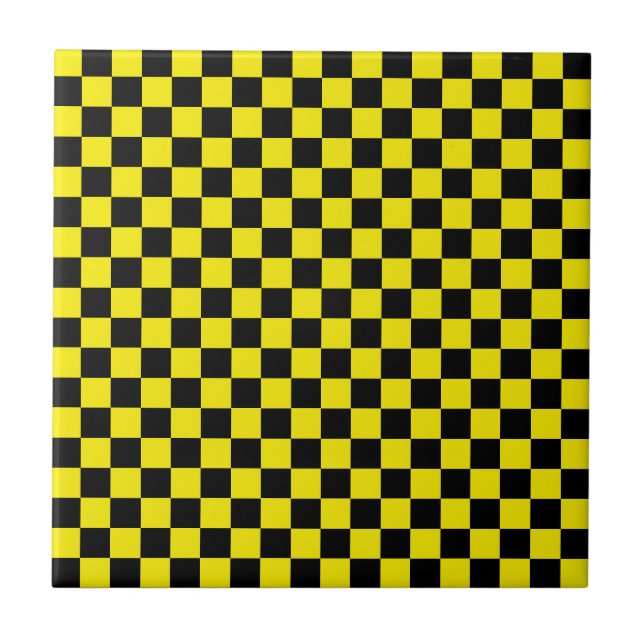 Azulejo De Cerâmica Preto e Amarelo Marcado - Esporte (Frente)