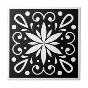 Azulejo De Cerâmica Preto e Branco marroquino
