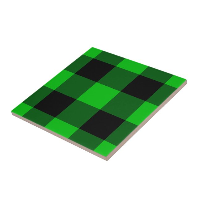 Azulejo De Cerâmica Preto e Verde Marcado - (Lateral)