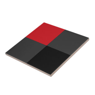 Azulejo De Cerâmica Preto e Vermelho e Cinza