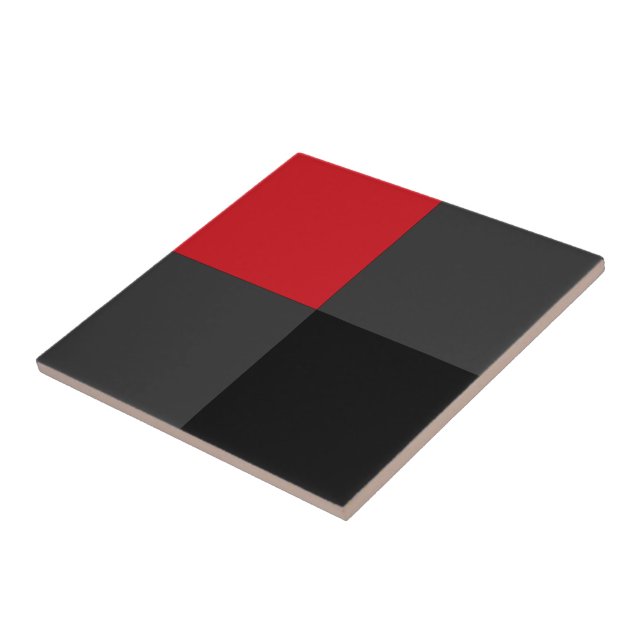 Azulejo De Cerâmica Preto e Vermelho e Cinza (Lateral)