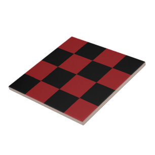 Azulejo De Cerâmica Preto e vermelho marcado
