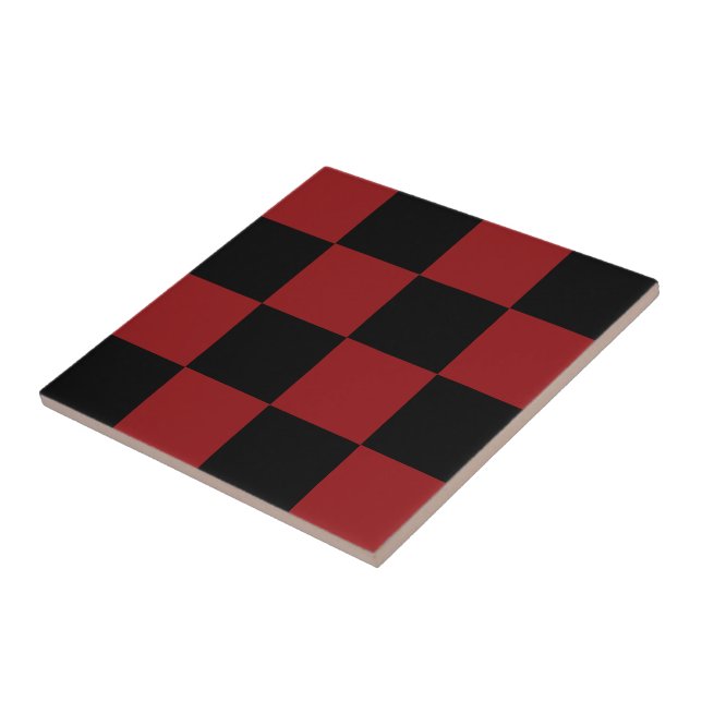 Azulejo De Cerâmica Preto e vermelho marcado (Lateral)