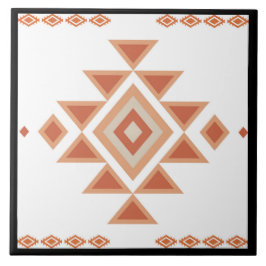 Azulejo De Cerâmica Preto Nativo do Sudoeste e Laranja Deserto