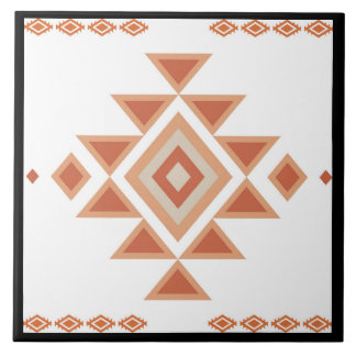 Azulejo De Cerâmica Preto Nativo do Sudoeste e Laranja Deserto