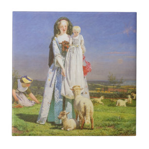 Azulejo De Cerâmica Pretty Baa Lambs de Ford Madox Brown