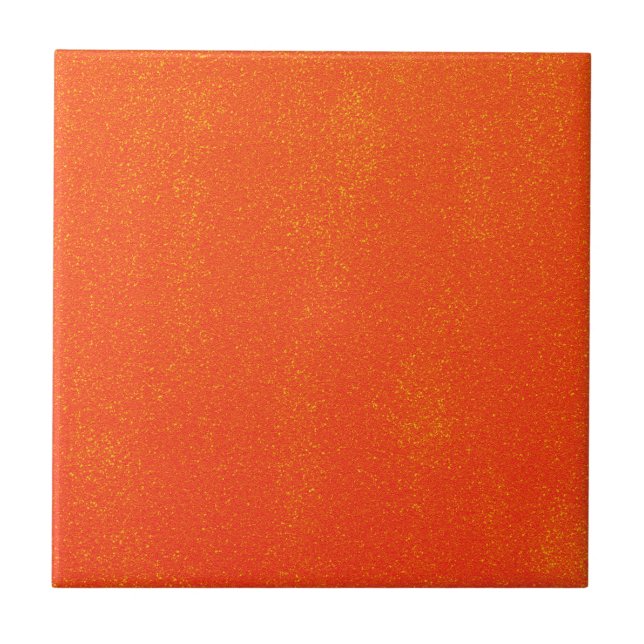 Azulejo De Cerâmica Pretty Orange Sparkly Mess (Frente)