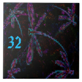 Azulejo De Cerâmica Pretty Pink and Purple Dragonflies