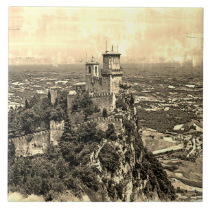 Azulejo De Cerâmica Prima Torre Guaita. República de São Marino.