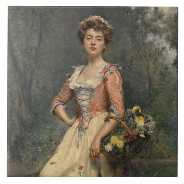 Azulejo De Cerâmica Primavera Beauty (por Raimundo de Madrazo y Garret (Frente)