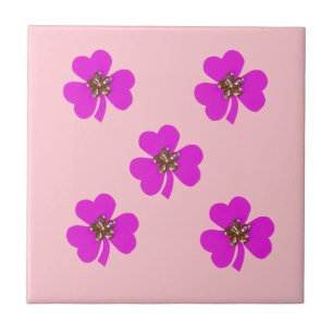 Azulejo De Cerâmica Primavera cor-de-rosa, trevas rosa para cozinha