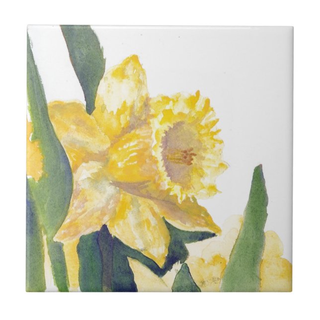 Azulejo De Cerâmica Primavera Daffodils (Frente)