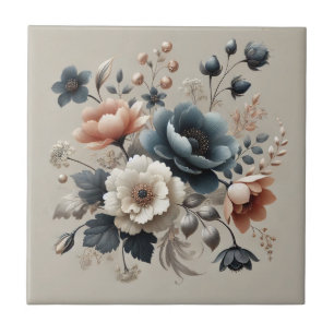 Azulejo De Cerâmica Primavera de Elegante Floral de Aquarela