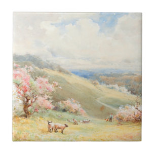 Azulejo De Cerâmica Primavera de Vintage por Joseph Rubens Powell