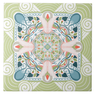 Azulejo De Cerâmica Primavera Fantasy Mandala