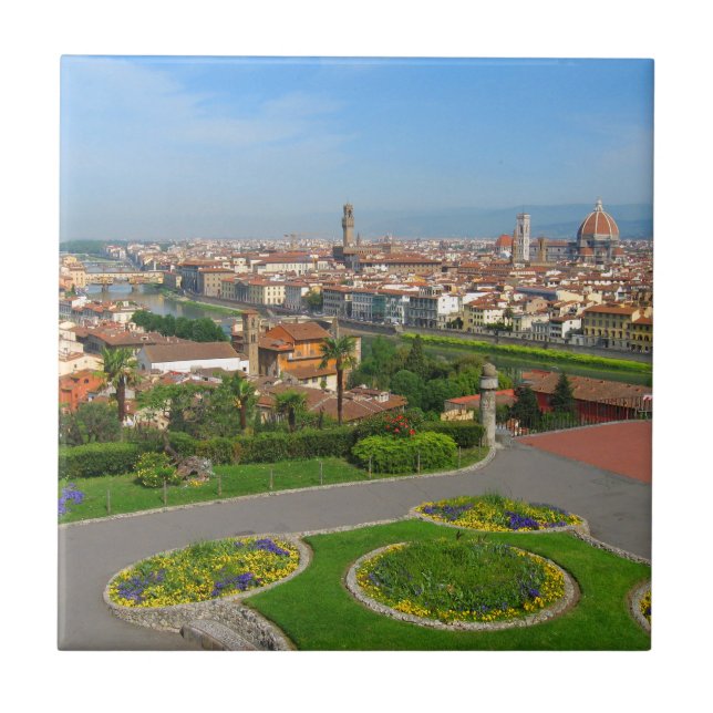 Azulejo De Cerâmica Primavera floresce em Florença (Frente)