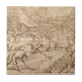 Azulejo De Cerâmica Primavera por Pieter Bruegel a pessoa idosa