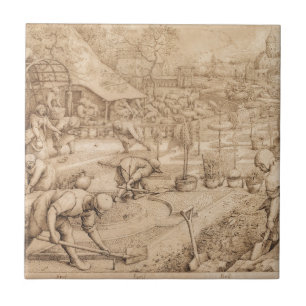 Azulejo De Cerâmica Primavera por Pieter Bruegel a pessoa idosa