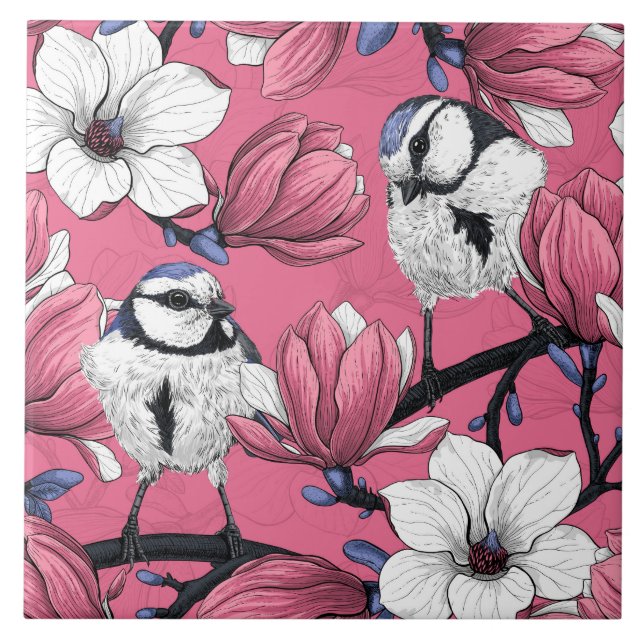 Azulejo De Cerâmica Primavera rosa (Frente)