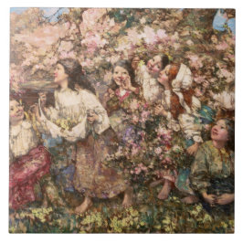 Azulejo De Cerâmica Primavera Rounlate (por Edward Atkinson Hornel)