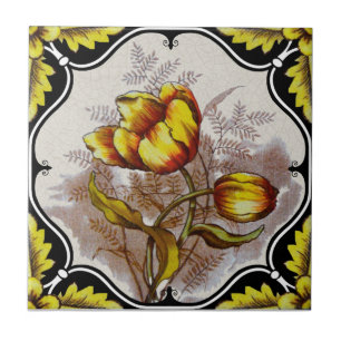 Azulejo De Cerâmica Primavera Tulipas - Reprodução Vitoriana Colorid