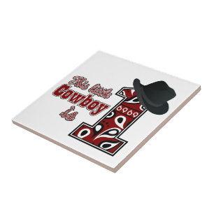 Azulejo De Cerâmica Primeiro Aniversário do Cowboy