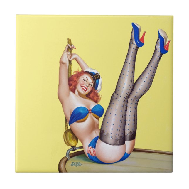 Azulejo De Cerâmica Primeiro companheiro por Peter Driben 1953 (Frente)