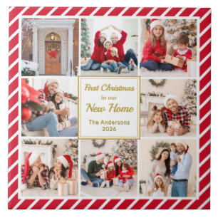 Azulejo De Cerâmica Primeiro Natal em Nova Casa 8 Fotos Lembrança da F