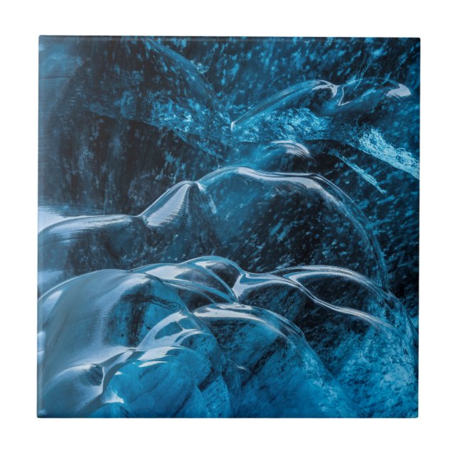 Azulejo De Cerâmica Primeiro Plano de Paredes de Gelo Azul (Frente)