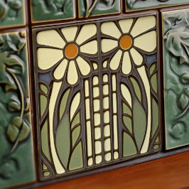 Azulejo De Cerâmica Primrose Art Deco Parede Floral Art Nouveau