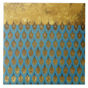 Azulejo De Cerâmica Princesa brilhante Dourado Sereia Brilho Escamaç