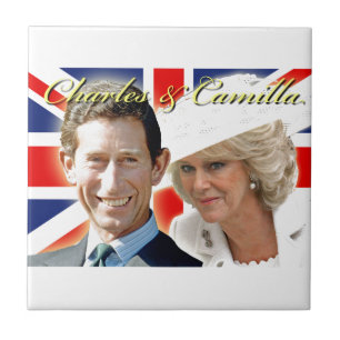 Azulejo De Cerâmica Príncipe Carlos & HRH Duquesa Cornwall