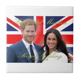 Azulejo De Cerâmica Príncipe Harry e Meghan Markle Casamento Real