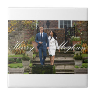 Azulejo De Cerâmica Príncipe Harry e Meghan Markle Casamento Real